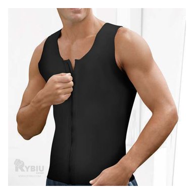 CHALECO HOMBRE RYBIU NEGRO DE30527 CON CIERRE MEN EN L  + REGALO STICKERS