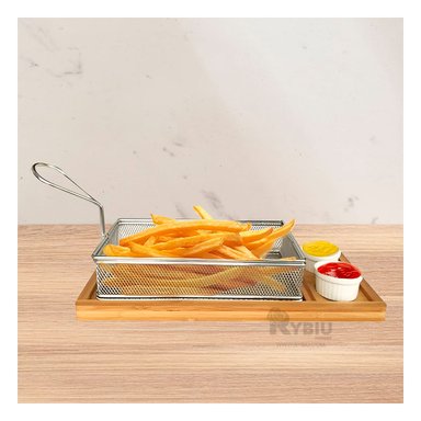 CESTO RYBIU 1106 PLATEADO CESTA FRITURAS ESPECIALES 25.5X13X7 CM