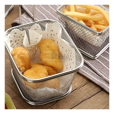 CESTO RYBIU 1107 PLATEADO CESTA PAPAS 13X8X8 CM + REGALO STICKERS