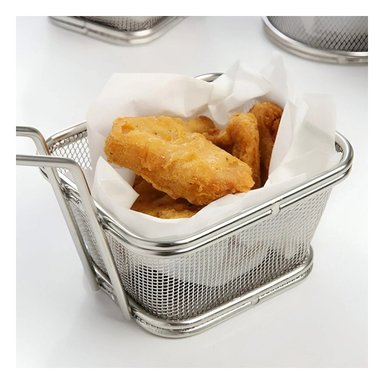 CESTO RYBIU 1107 PLATEADO CESTA PAPAS 13X8X8 CM + REGALO STICKERS - 2