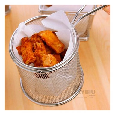 CESTO RYBIU 1104 PLATEADO CESTA FRITURAS CIRCULAR 16.5X8.8X11.8 CM