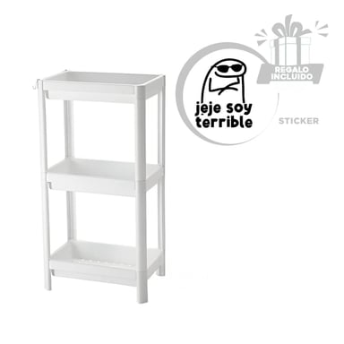 ESTANTE RYBIU HO29699 BLANCO PRACTICO PLASTICO + REGALO STICKERS - 1