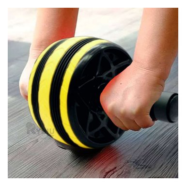 RUEDA ABDOMINAL RYBIU ACERO IDEAL AMARILLO + REGALO STICKERS