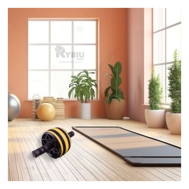 RUEDA ABDOMINAL RYBIU ACERO RESISTENTE Y LIVIANO AMARILLO