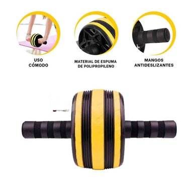 RUEDA ABDOMINAL RYBIU ACERO RESISTENTE Y LIVIANO AMARILLO - 3