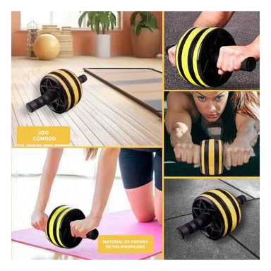 RUEDA ABDOMINAL RYBIU ACERO RESISTENTE Y LIVIANO AMARILLO - 5