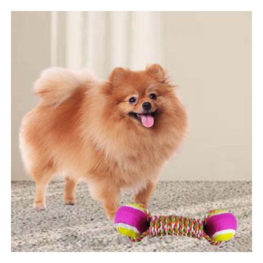 JUGUETE ALGODÓN PERROS MA29943 RYBIU MODERNO CON MANGO RESISTENTE ROSADO +STICKERS