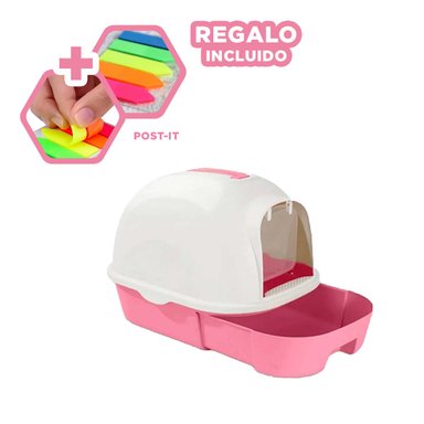 ARENERO GATO RYBIU MA30913 CON BANDEJA Y PALA FUCSIA + AGENDITA ALMACENERO + POST-IT ADHESIVOS