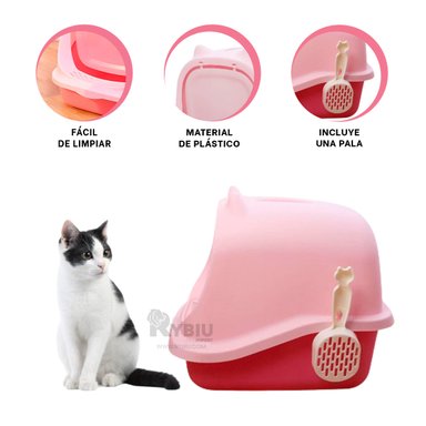 ARENERO GATO RYBIU MA30918 RESISTENTE MOVIL ROSADO + AGENDITA ALMACENERO + POST-IT ADHESIVOS