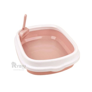ARENERO GATO RYBIU MA30904 BANDEJA DURADERA 48X40X12.5 ROSADO + POST-IT ADHESIVOS - 2