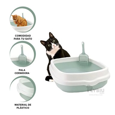 ARENERO GATO RYBIU MA30905 URINARIO FELINO MODERNO COLOR VERDE + STICKERS