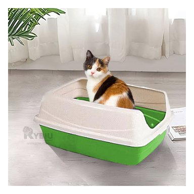 ARENERO GATO RYBIU MA30933 CAJA SANITARIA SEMICERRADA VERDE + POST-IT ADHESIVOS