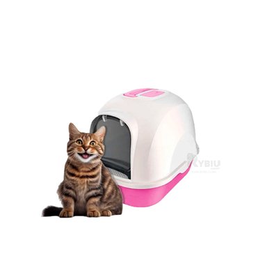 ARENERO GATO RYBIU MA30922 CAJA SANITARIA CERRADO ROSADO + POST-IT ADHESIVOS
