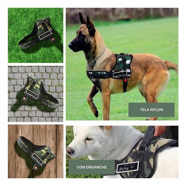 CORREA PERROS MA30945 RYBIU DISEÑO EJERCITO VERDE OSCURO Y+POST-IT ADHESIVOS - 1
