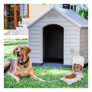 COMEDERO PERROS MA31008 RYBIU FORMA BIDON COMPACTO PLOMO