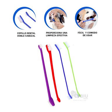 CEPILLO DENTAL PERRO RYBIU MA31057 LIMPIADOR BUCAL MASCOTAS 3 PIEZAS + POST-IT ADHESIVOS