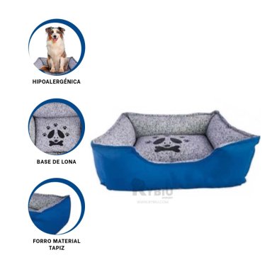 CAMA PERROS MA31051 RYBIU LECHO ESPACIOSO AZUL TALLA XXL + POSTIT ADHESIVOS