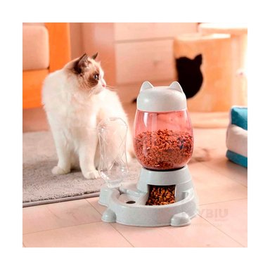 COMEDERO GATO MA31069 DISPENSADOR AUTOMÁTICO BLANCO Y POST-IT ADHESIVOS RYBIU