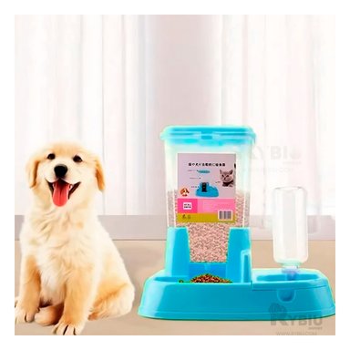 DISPENSADOR PERRO Y GATO MA31111 RYBIU RACIONES AUTOMATICO CELESTE