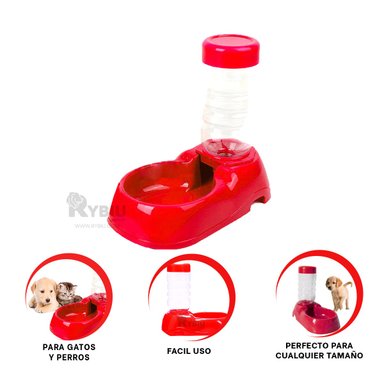 DISPENSADOR AGUA PERRO Y GATO MA31108 ESTACIÓN AGUA MASCOTA ROJO Y POST-IT ADHESIVOS RYBIU