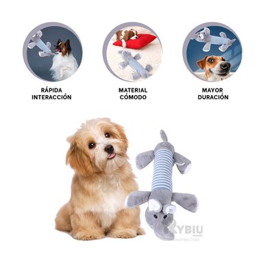 MORDEDOR PERROS MA29954 RYBIU PELUCHE CON SONIDO CELESTE +POST-IT ADHESIVOS