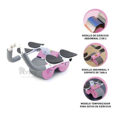 RUEDA ABDOMINAL RYBIU DE30173 ARO GIMNASIO ROSADO + POST-IT ADHESIVOS