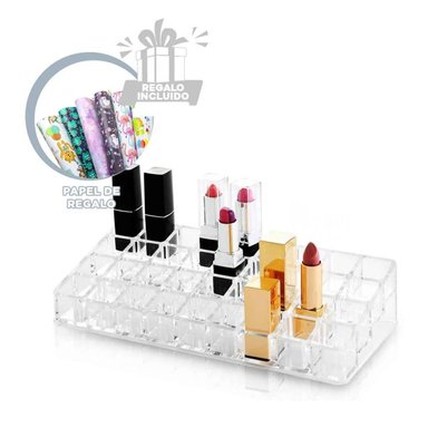 ORGANIZADOR DE PINTALABIOS TRANSPARENTE Y+PAPEL DE REGALO