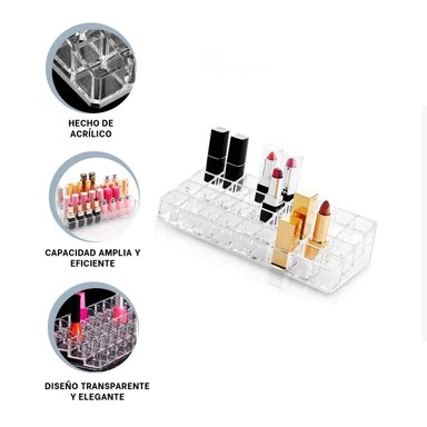 ORGANIZADOR RYBIU BE32342 TRANSPARENTE ACRILICO 36 LABIALES - 3