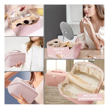 CAJA ROSADA COMPACTA PARA COSMETICOS Y MAQUILLAJE Y+POST IT - 5