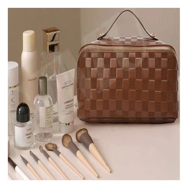NECESER PORTATIL MARRON PARA COSMETICOS CON ESTILO MODERNO Y+POST IT - 2