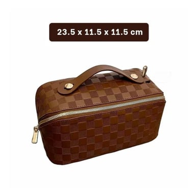 NECESER PORTATIL MARRON PARA COSMETICOS CON ESTILO MODERNO Y+POST IT - 4