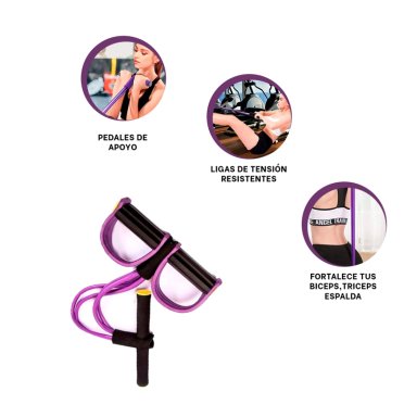 ELÁSTICO RYBIU DE30586 PILATES MORADO Y NEGRO + POST-IT ADHESIVOS