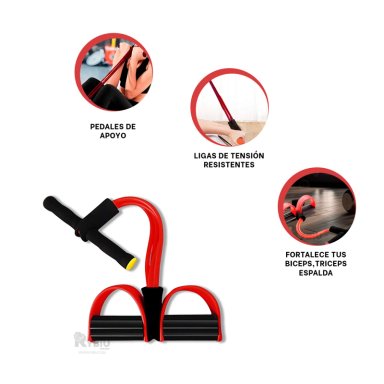 ELÁSTICO RYBIU DE30588 PILATES ROJO Y NEGRO + POST-IT ADHESIVOS