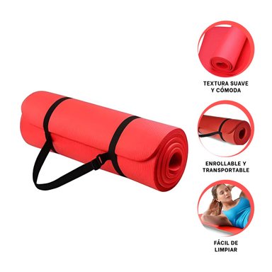 MAT RYBIU DE30609 10MM YOGA UTIL ROJO + POST-IT ADHESIVOS