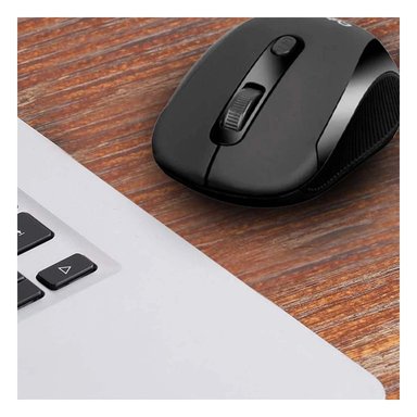 MOUSE INALÁMBRICO RYBIU INNOVADOR Y ÚTIL M207 COLOR NEGRO + PAPEL REGALO - 3