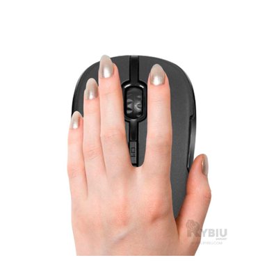 MOUSE INALÁMBRICO RYBIU VERSÁTIL CON USB M700X TONO NEGRO + PAPEL REGALO - 2
