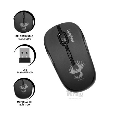 MOUSE INALÁMBRICO RYBIU VERSÁTIL CON USB M700X TONO NEGRO + PAPEL REGALO - 3