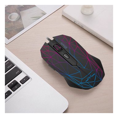 MOUSE RYBIU ALÁMBRICO MODELO MIC M809 EN NEGRO + REGALO STICKERS - 2