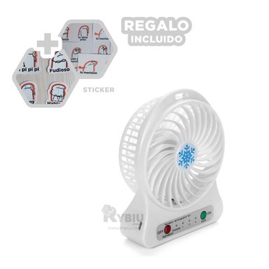 VENTILADOR PORTATIL RYBIU TE29395 MODERNA COLOR BLANCO + POST-IT ADHESIVOS