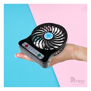 VENTILADOR PORTATIL RYBIU TE29394 ELEGANTE MINI VIAJES NEGRO + REGALO STICKERS
