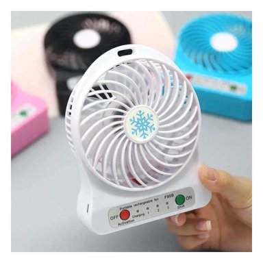 VENTILADOR PORTATIL RYBIU TE29395 RECARGABLE MINI BLANCO + PAPEL REGALO