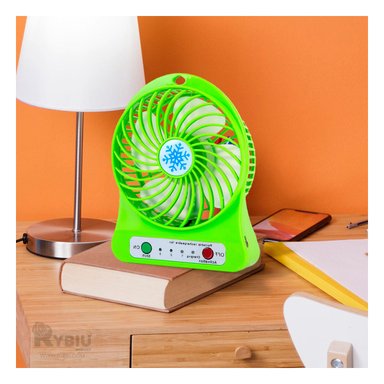 VENTILADOR PORTATIL RYBIU TE29393 ELEGANTE MINI VIAJES VERDE + REGALO STICKERS