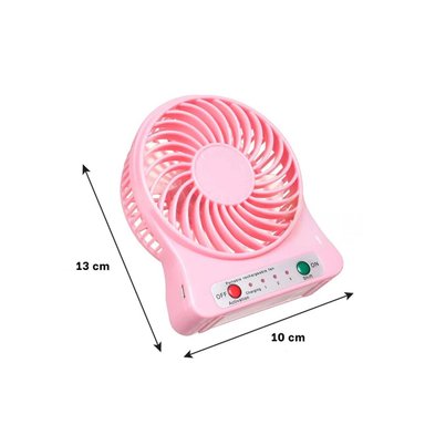 VENTILADOR PORTATIL RYBIU TE29392 RECARGABLE MINI ROSADO + PAPEL REGALO - 4