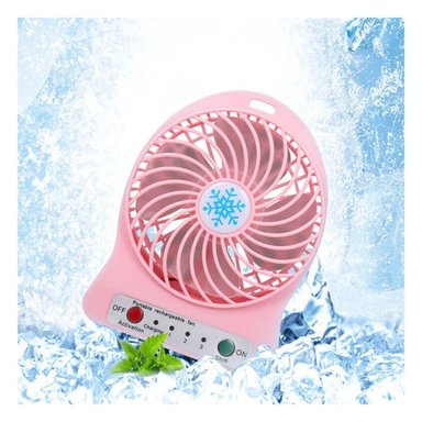 VENTILADOR PORTATIL RYBIU TE29392 RECARGABLE MINI ROSADO + PAPEL REGALO - 5