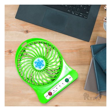 VENTILADOR PORTATIL RYBIU TE29393 MINI FRESCO COMPACTO COLOR VERDE