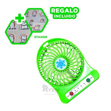 VENTILADOR PORTATIL RYBIU TE29393 MODERNA COLOR VERDE + POST-IT ADHESIVOS
