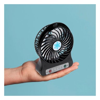 VENTILADOR PORTATIL RYBIU TE29394 RECARGABLE MINI NEGRO + PAPEL REGALO - 5