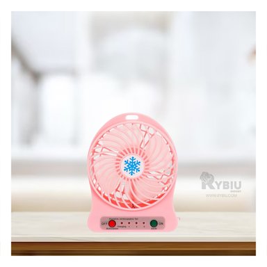 VENTILADOR PORTATIL RYBIU TE29392 MINI FRESCO COMPACTO COLOR ROSADO