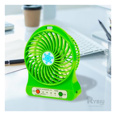 VENTILADOR PORTATIL RYBIU TE29393 ALTA EFICIENCIA MINI VERDE + REGALO AGENDITA