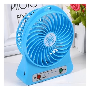 VENTILADOR PORTATIL RYBIU TE29396 MINI FRESCO COMPACTO COLOR AZUL